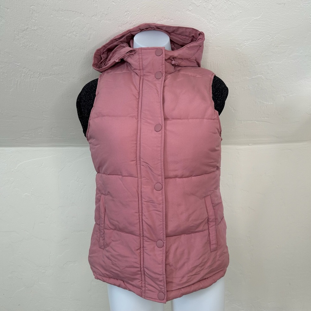 dip Women's Small Pink Hooded Puffer Vest
